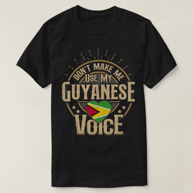 Camiseta Guyana Flag Souvenirs para homens e mulheres guian (Frente do Design)