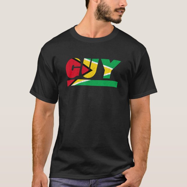 Camiseta Guyana GUY Guyane Outfit with Flag (Frente)