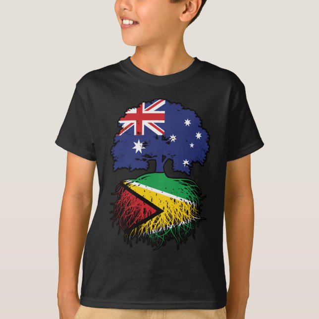 Camiseta Guyana Guyanese, Austrália, Raízes de Árvore da Au (Frente)