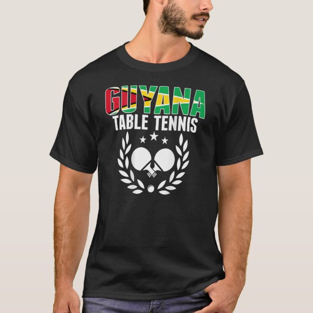 Camiseta Guyana Ping Pong   Guyanese Table Tennis Team Supp (Frente)