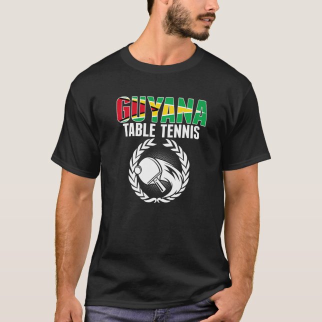 Camiseta Guyana Table Tennis  Guyanese Ping Pong Team Suppo (Frente)