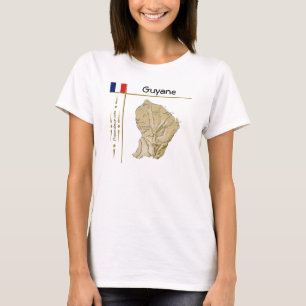 Camiseta Guyane Mapa + Bandeira + Título