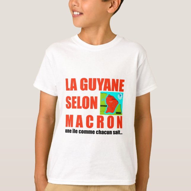 Camiseta Guyane selon Macron est une île (Frente)