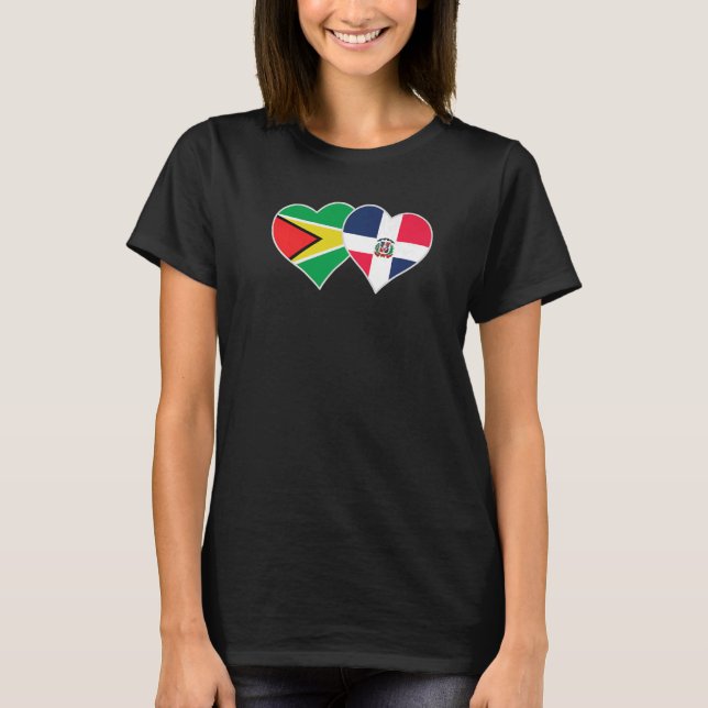 Camiseta Guyanese Dominican Flag Heart Guyana Dominican Rep (Frente)
