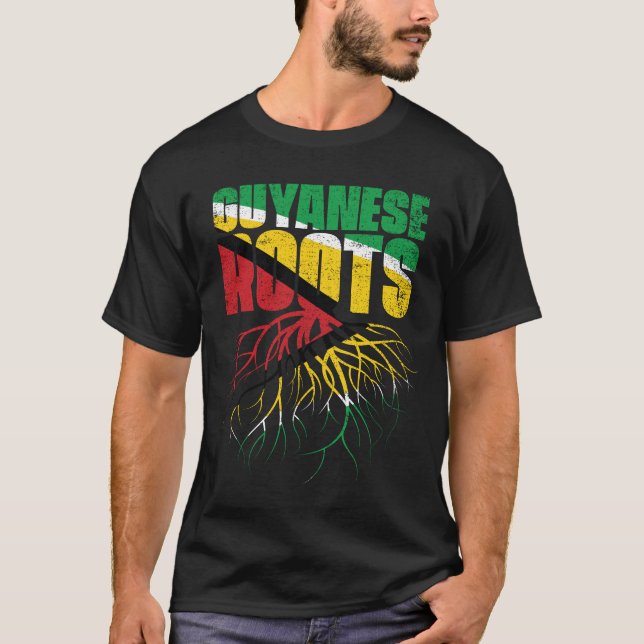 Camiseta Guyanese Roots Guyana Flag (Frente)