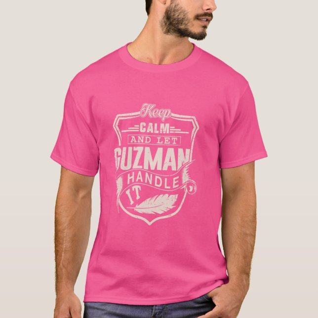Camiseta Guzman Sobrenome Shirt Guzman Nome Aniversário (Frente)