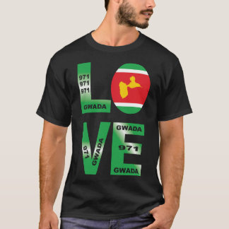 Camiseta GWADA LOVE drapeau guadeloupe 971 de gwadloup