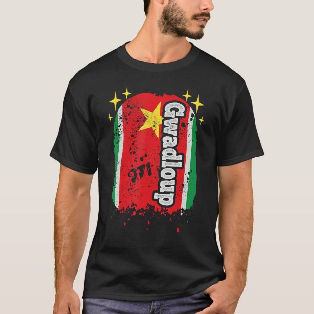 Camiseta Gwadloup 971 Guadeloupe Gwada Flag  Idea (Frente)