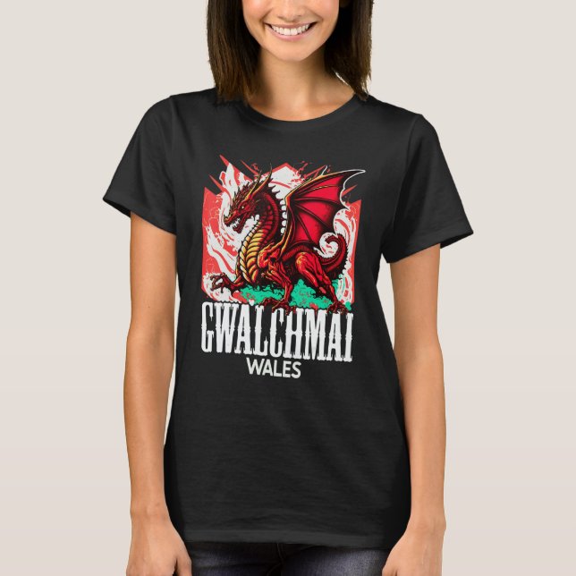 Camiseta Gwalchmai Wales Welsh Flag Y Ddraig Goch Dragon (Frente)