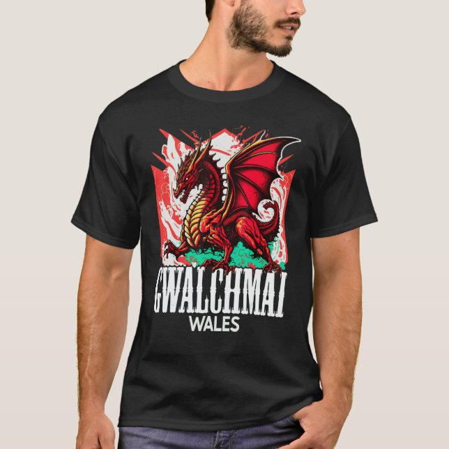 Camiseta Gwalchmai Wales Welsh Flag Y Ddraig Goch Dragon (Frente)