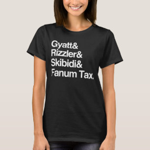 Camiseta Gyatt Rizzler Skibidi e Fanum Tax