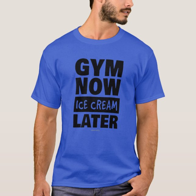 Camiseta Gym Agora Sorvete Depois. Funny Workout S (Frente)