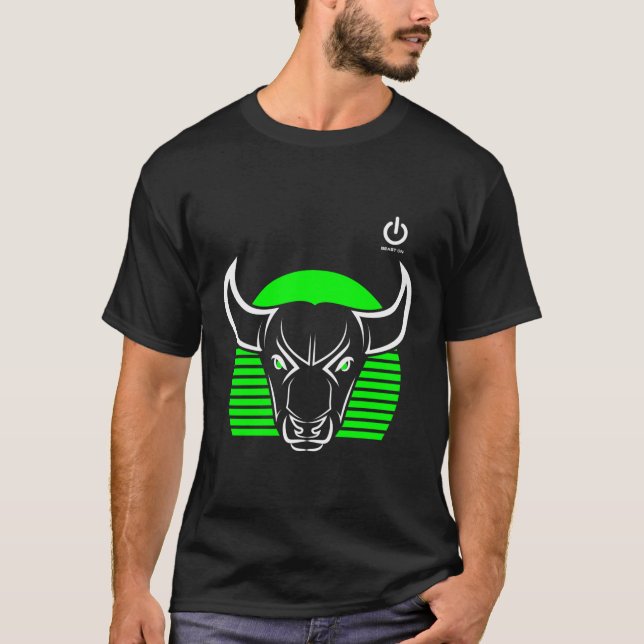 Camiseta Gym Bull Head Green Gym Comboio de Malhação para c (Frente)