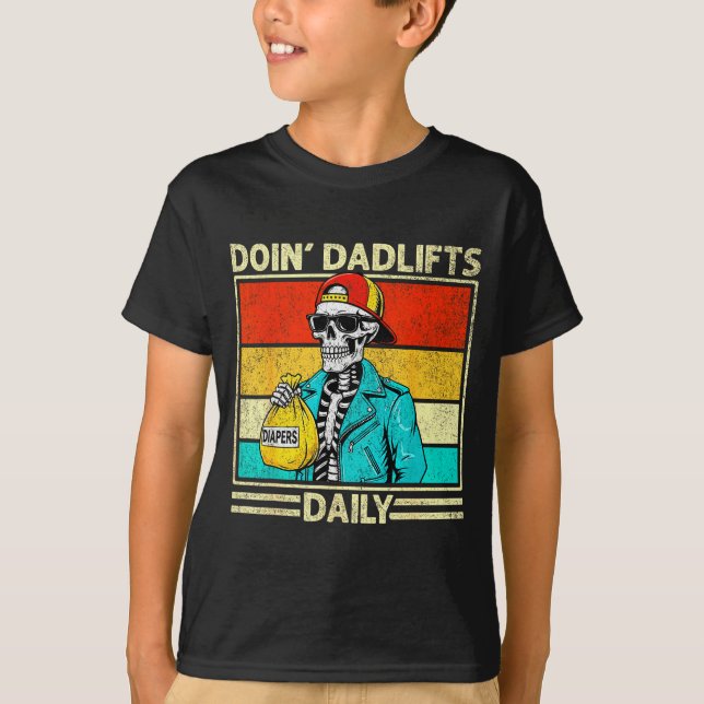Camiseta Gym Dad Doin' Dadlifts Daily Men Fathers Day Funny (Frente)