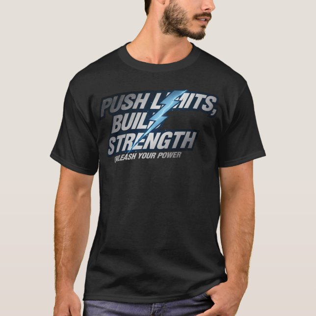 Camiseta Gym De Força De Construção De Limites De Empurrame (Frente)