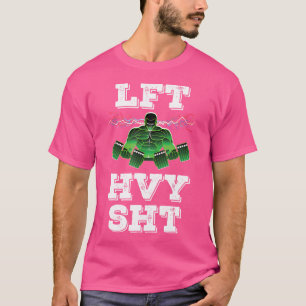 Camiseta Gym Lft Hvy Sht Man Com Barbell Swoll Weightlifti