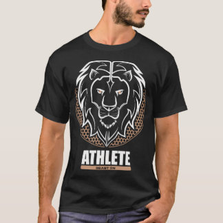 Camiseta Gym Lion Head Athlete Formação em Malhações Beige