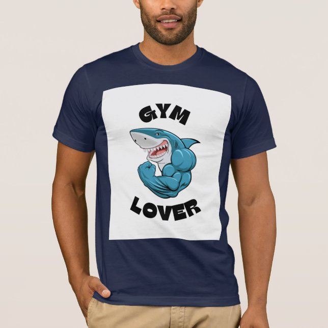 Camiseta Gym Lover Muscular Shark Fitness Motivation (Frente)