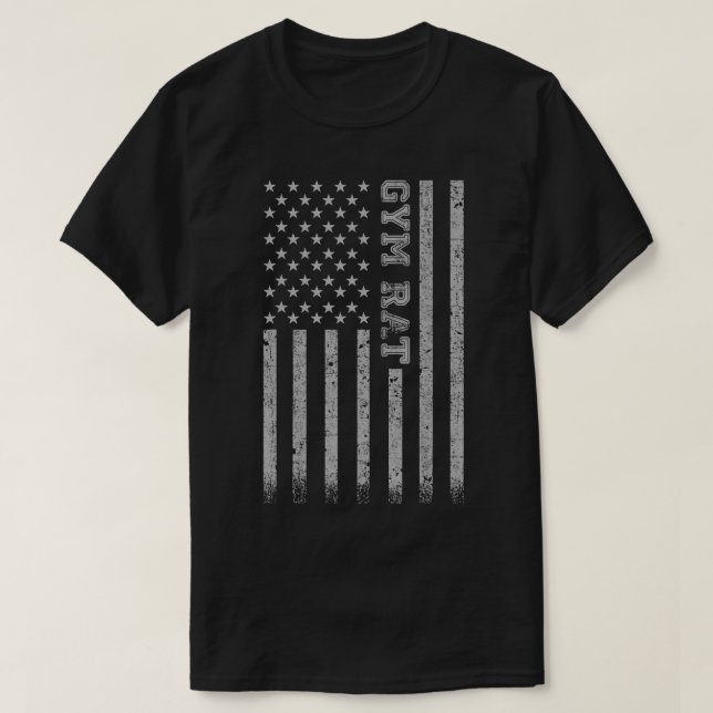 Camiseta Gym Rat American Flag (Frente do Design)