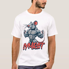 Camiseta Gym Rat! Cartoon Muscular Engraçado