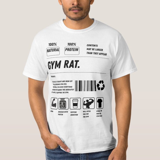 Camiseta Gym Rat Formula: Handle With Gains (Frente)