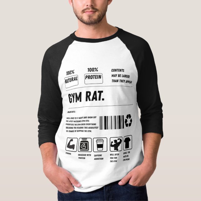 Camiseta Gym Rat Formula: Handle With Gains (Frente)