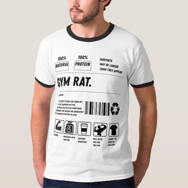 Camiseta Gym Rat Formula: Handle With Gains (Frente)