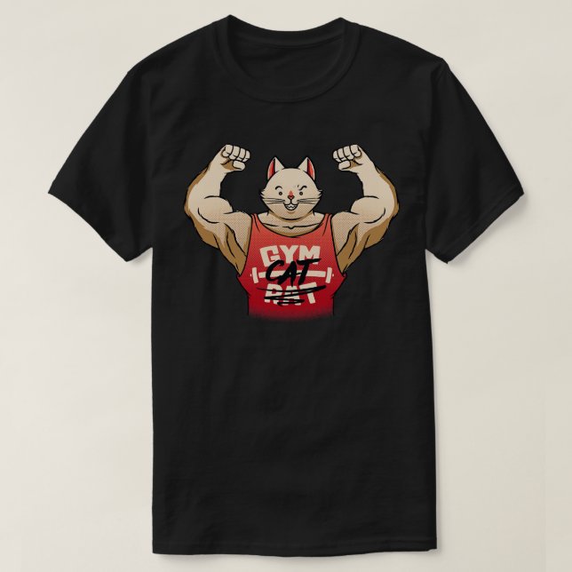 Camiseta Gym Rat Gym Cat por Tobe Fonseca (Frente do Design)