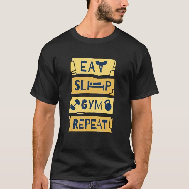 Camiseta GYM REPEAT malhação de elevador de peso (Frente)