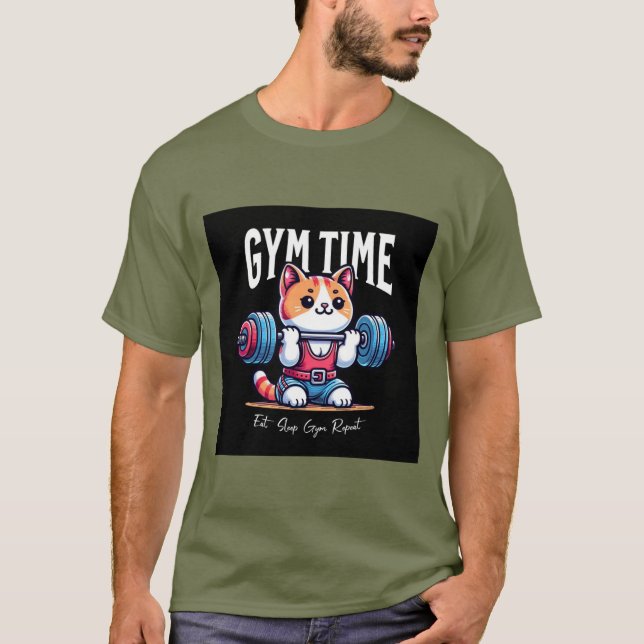 Camiseta "Gym Time: Suor, Sorria, Repito T-Shirt" (Frente)