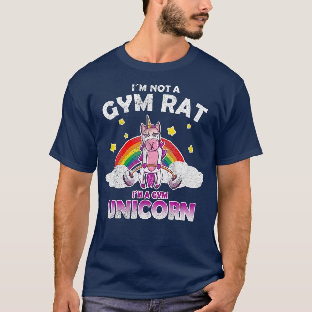 Camiseta Gym Unicorn Cute Engraçado Engraçado Presente (Frente)