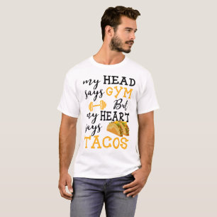 Camiseta Gym vs Tacos - Engraçado Novelty Workout