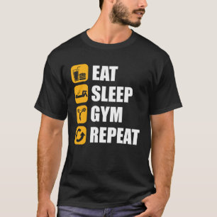 Camiseta Gym Workout Motivational Cote Comer Sono Gym Repet