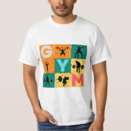 Camiseta Gym Workout Typography T-Shirt  Vintage Fitness 