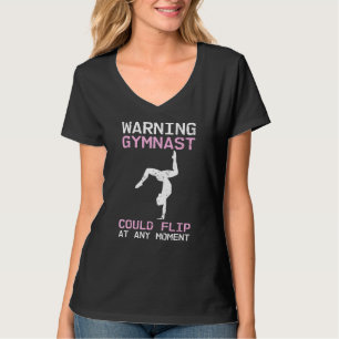Camiseta Gymnast Advertência De Humor Pode Sacudir Em Qualq