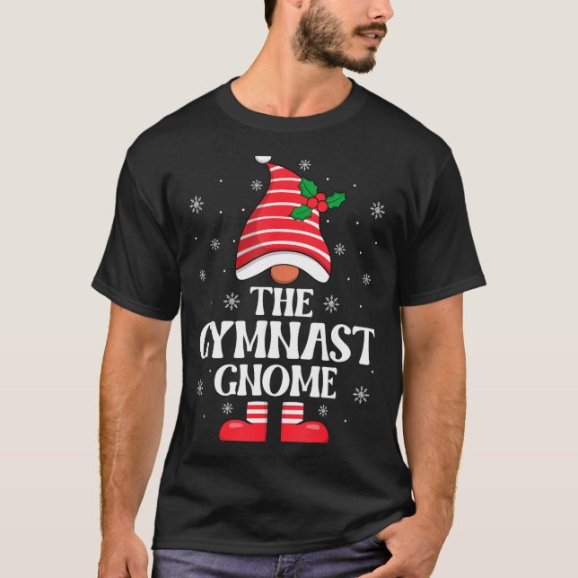 Camiseta Gymnast Gnome Christmas Family Matching Group Funn (Frente)