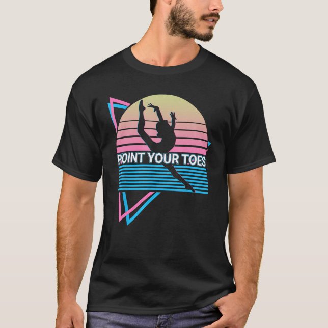 Camiseta Gymnast Gymnastics Acrobat Retro Point Your Toes (Frente)