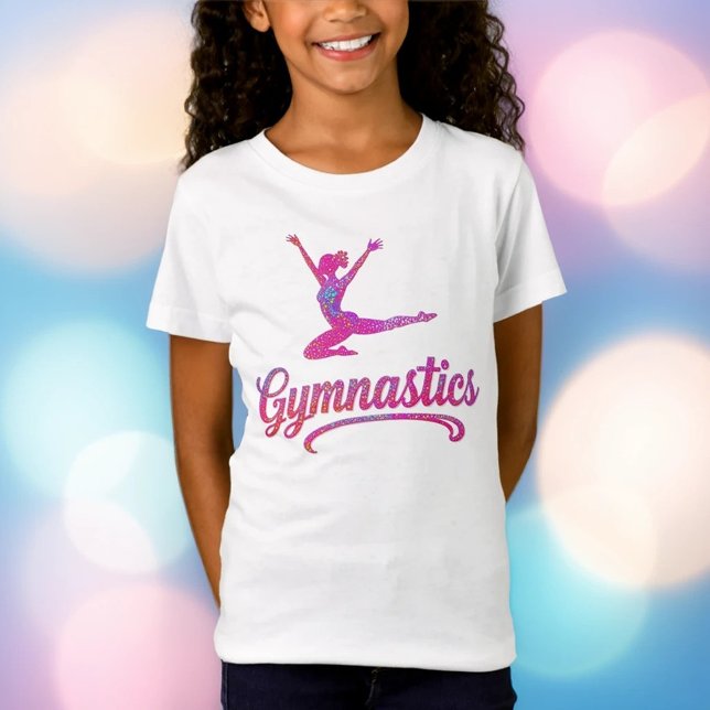 Camiseta Gymnast Holográfico Rosa Gymnast Silhouette (Criador carregado)