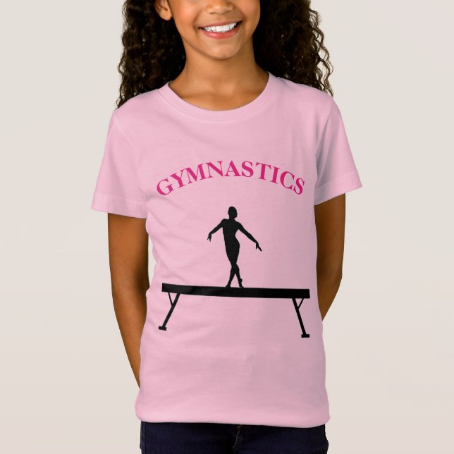 Camiseta Gymnastics Balance Beam c/ Name Girls T-Shirt (Frente)