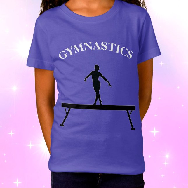 Camiseta Gymnastics Balance Beam c/ Name Girls T-Shirt (Criador carregado)
