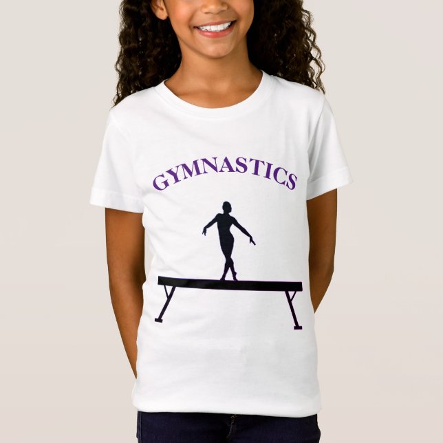Camiseta Gymnastics Balance Beam c/ Name Girls T-Shirt (Frente)