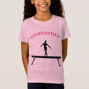 Camiseta Gymnastics Balance Beam com Name Girls T-Shirt