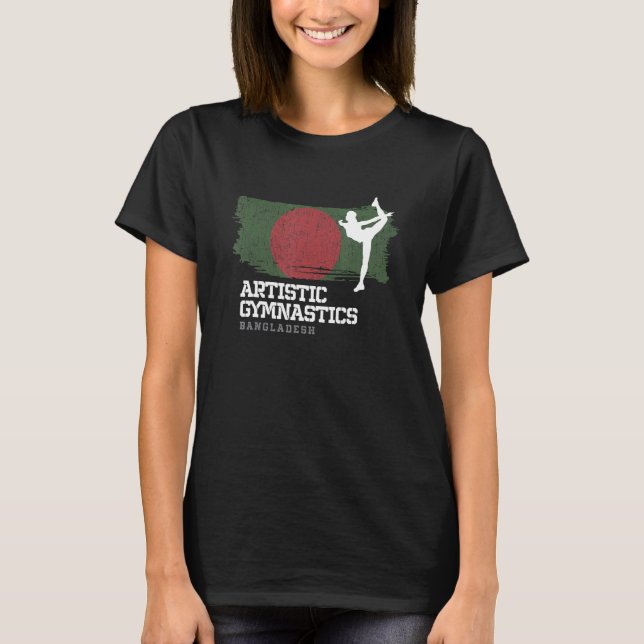 Camiseta Gymnastics Bangladesh Gymnast Girl Artistic Gymnas (Frente)