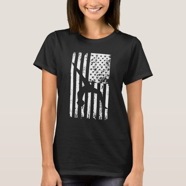 Camiseta Gymnastics gymnastics coach US flag gymnsatics des (Frente)