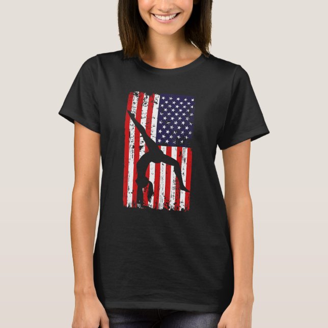 Camiseta gymnastics gymnsatics US flag gymnastics coach spo (Frente)