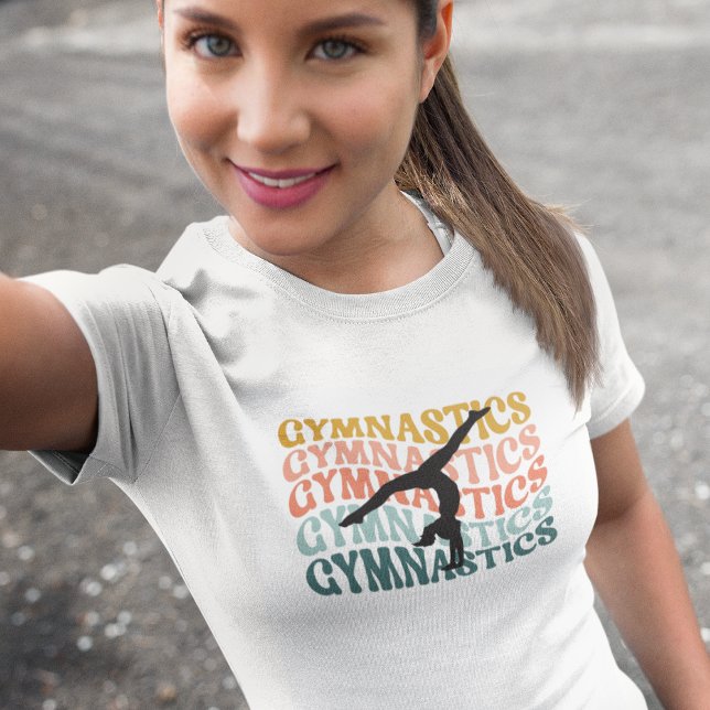 Camiseta Gymnastics Handstand Retro Wave Typografia (Criador carregado)