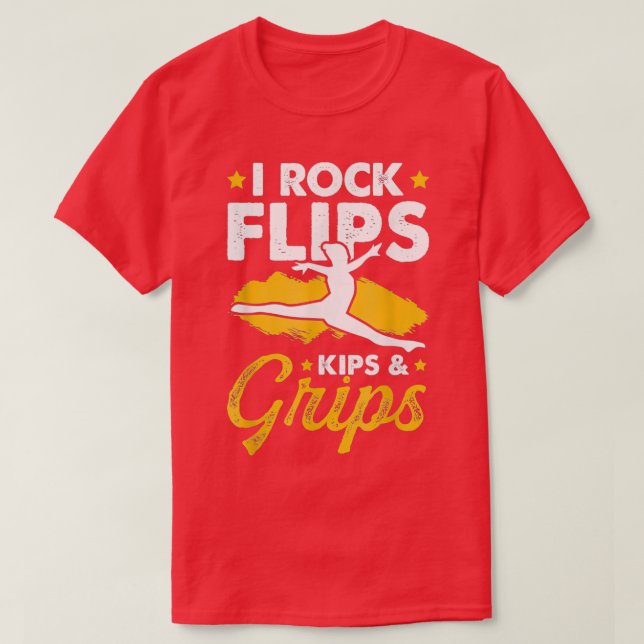 Camiseta Gymnastics Kips I Sacudir Rock And Grips (Frente do Design)