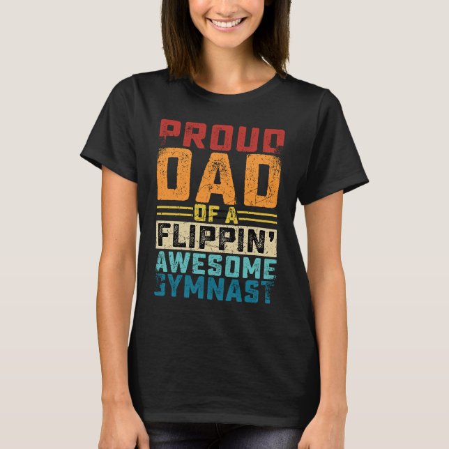 Camiseta Gymnastics men Dad Of Awesome Gymnast Dance Father (Frente)