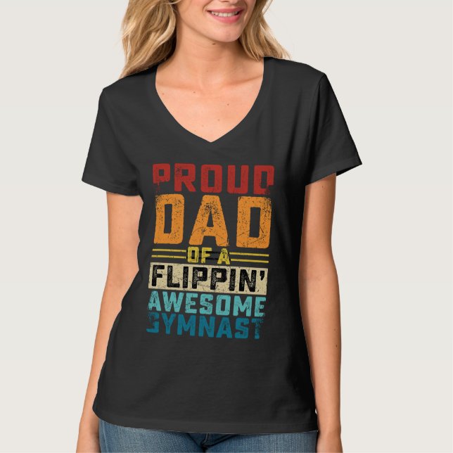 Camiseta Gymnastics men Dad Of Awesome Gymnast Dance Father (Frente)