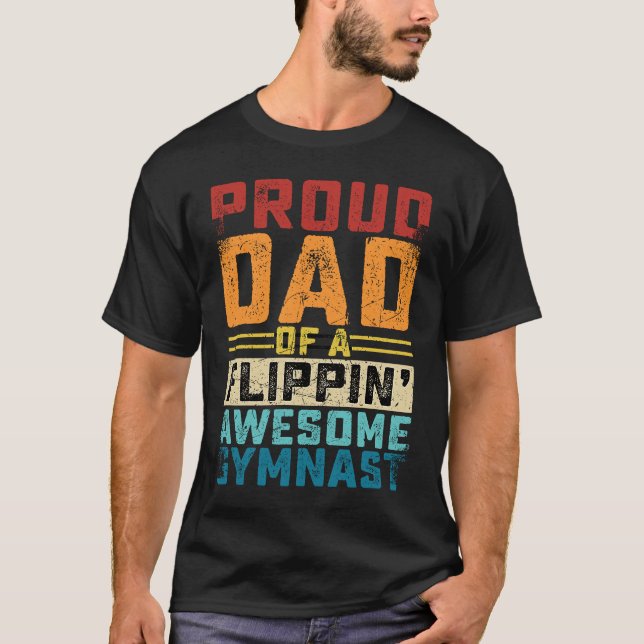 Camiseta Gymnastics men Dad Of Awesome Gymnast Dance Father (Frente)